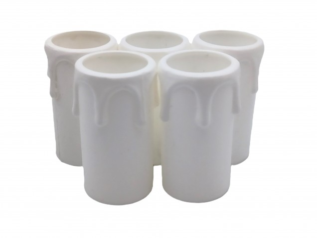 Candle Tubes sleeves white drip Plastic 53mm x 26mm