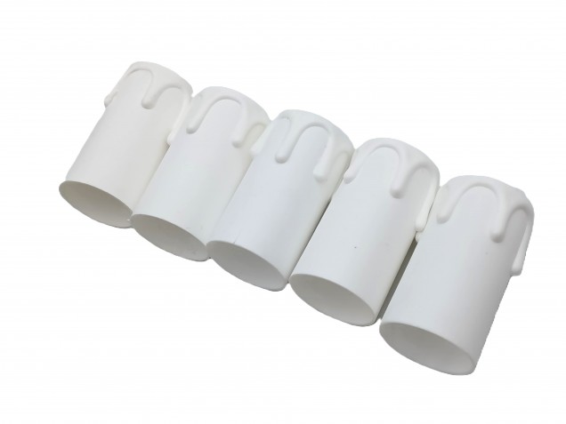 Candle Tubes sleeves white drip Plastic 53mm x 26mm