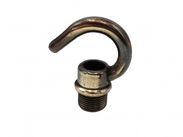 Ceiling hook open hook brushed antique half inch male thread