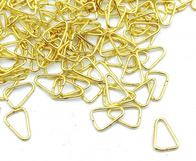 Tiny chandelier brass triangle clips crystal connectors 100 clips