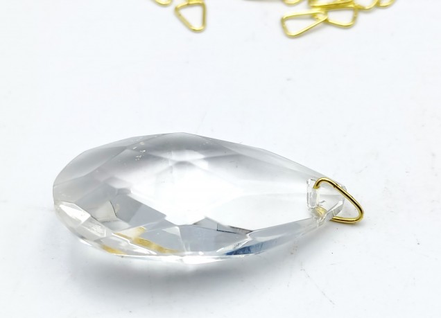 Tiny chandelier brass triangle clips crystal connectors 100 clips