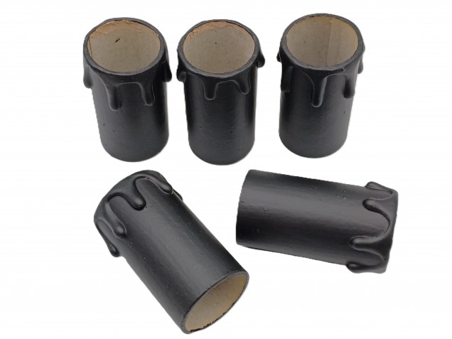 Chandelier Candle Tubes black Card 55mm x 26mm 