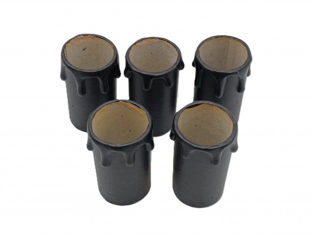 Chandelier Candle Tubes black Card 55mm x 26mm 