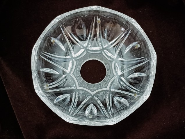 Vintage chandelier glass pan dish Approx.103mm width 6 pin holes