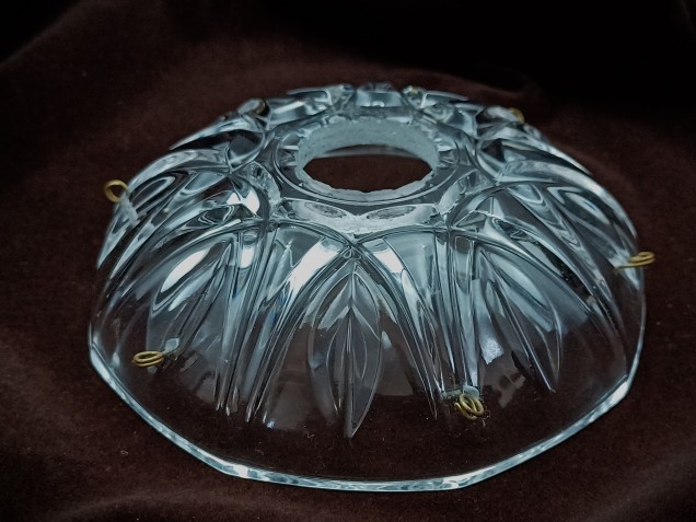 Vintage chandelier glass pan dish Approx.103mm width 6 pin holes