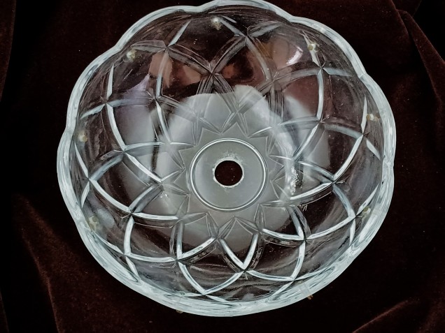 Vintage chandelier glass drip pan  Approx.125mm width 9 pin holes