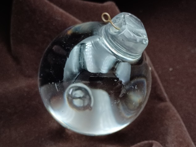 Chandelier glass Ball Finial 50mm Width Circa 1880s 