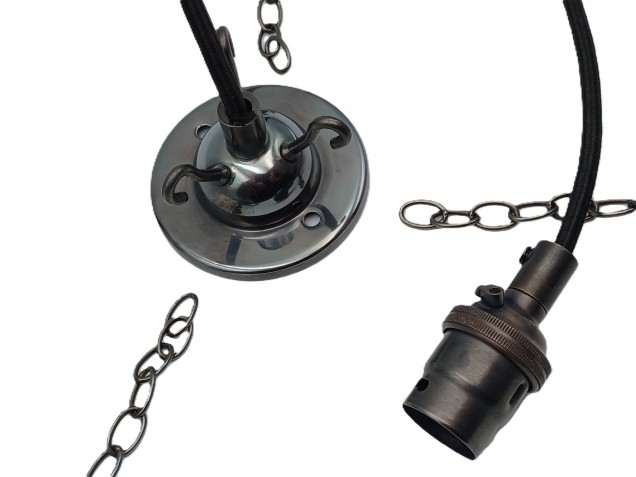 Triple Hook Ceiling Pendant Set dark antique bronze