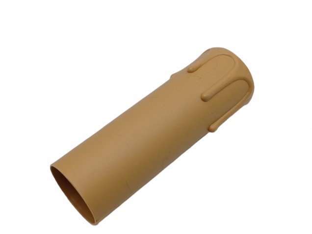 Brown plastic drip candle tubes 90mm height x 27mm internal diameter