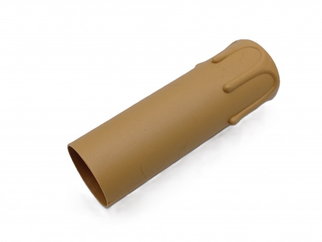 Brown plastic drip candle tubes 90mm height x 27mm internal diameter