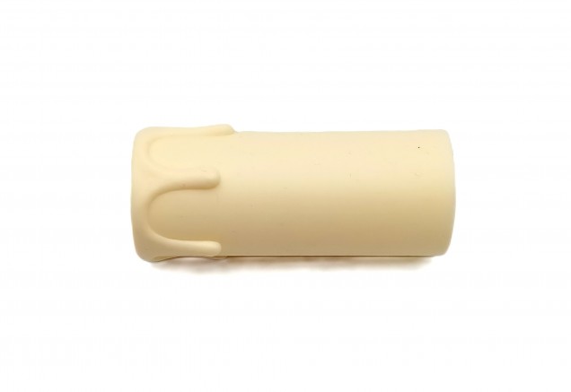 Candle Tube sleeve 70mm x 26mm cream Plastic drip 