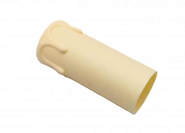 Candle Tube sleeve 70mm x 26mm cream Plastic drip 