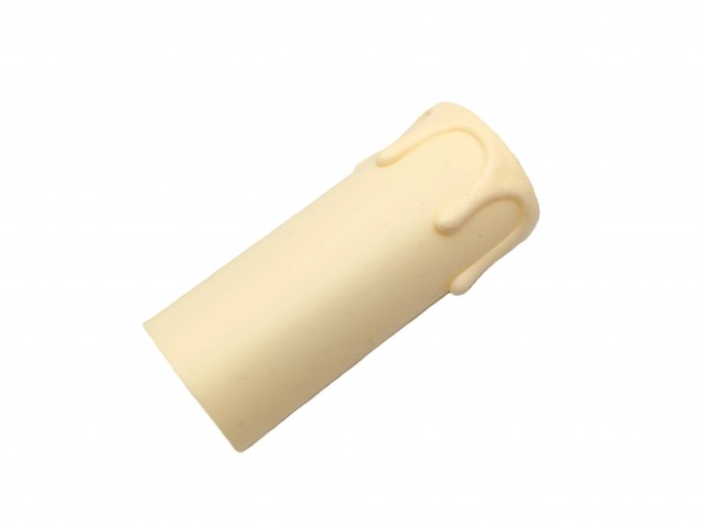 Candle Tube sleeve 70mm x 26mm cream Plastic drip 