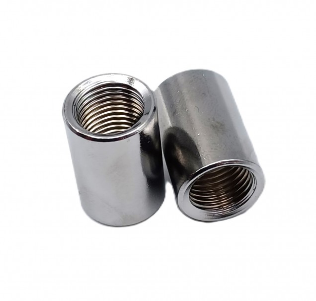 20mm long chrome Coupler 10mm Internal Thread 2 pack