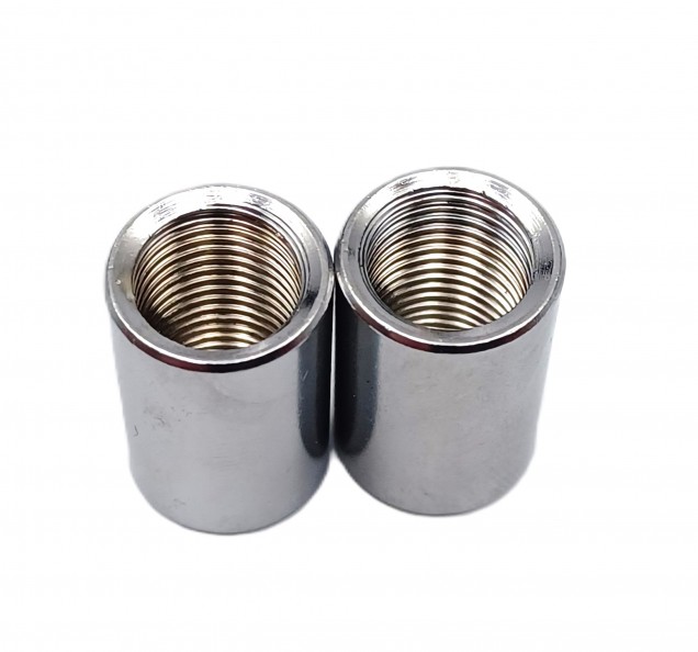 20mm long chrome Coupler 10mm Internal Thread 2 pack