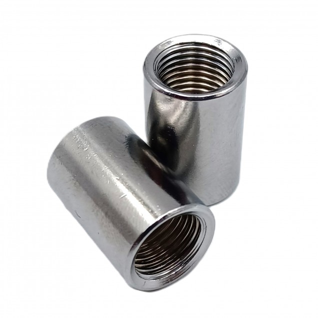20mm long chrome Coupler 10mm Internal Thread 2 pack