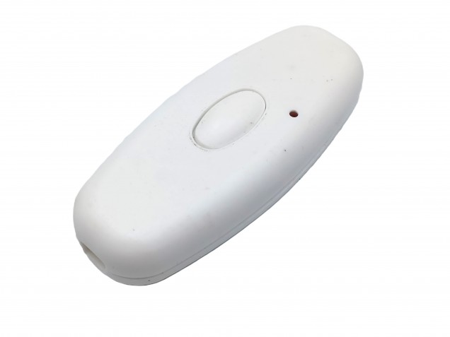 White inline push dimmer with red LED,10 to 150 watts