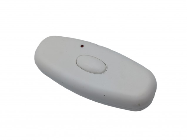 White inline push dimmer with red LED,10 to 150 watts