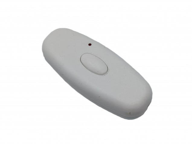 White inline push dimmer with red LED,10 to 150 watts