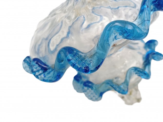 Antique Venetian chandelier finial blue and clear glass  