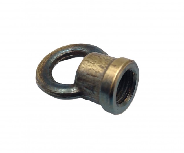 CHANDELIER HOOK CLOSED HOOP -10MM THREAD - IN BRUSHED ANTIQUE - 22MM DIAMETER