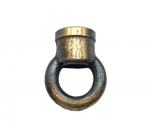 CHANDELIER HOOK CLOSED HOOP -10MM THREAD - IN BRUSHED ANTIQUE - 22MM DIAMETER