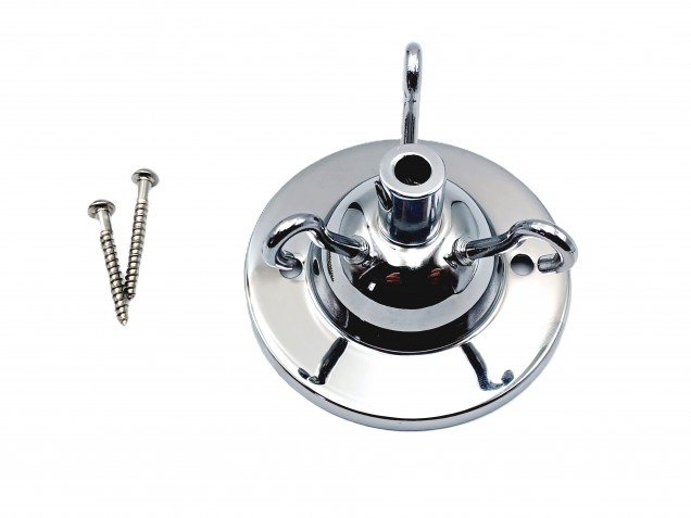 polished chrome finish 3 hook ceiling pendant plate plus centre cord grip