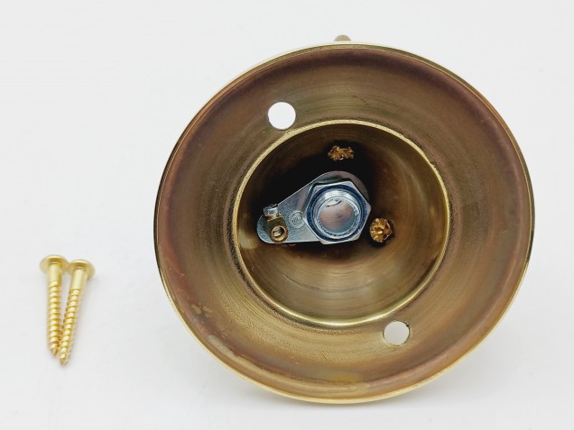 polished brass finish 3 hook ceiling pendant plate plus centre cord grip