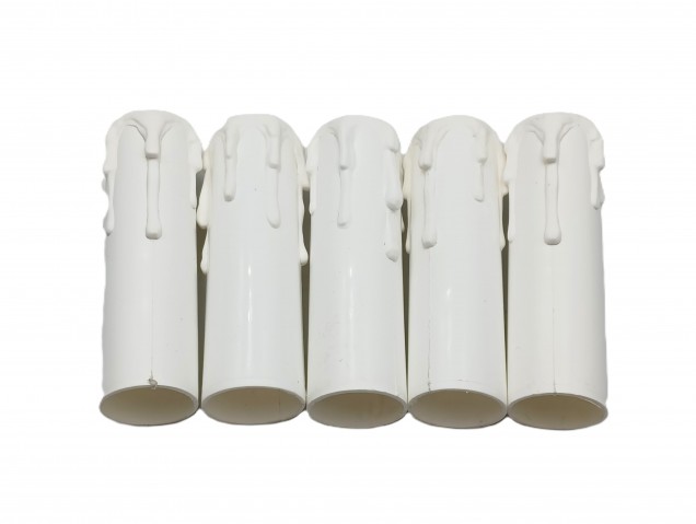 white plastic wax drip effect candle tubes 85mm height x 23mm