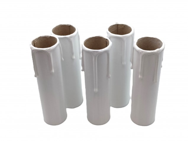 Chandelier Candle covers White Drip Card 100mm x 24mm 