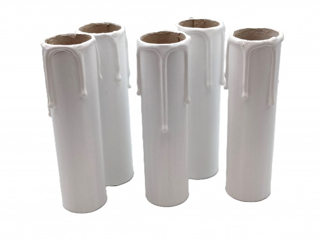 Chandelier Candle covers White Drip Card 100mm x 24mm 