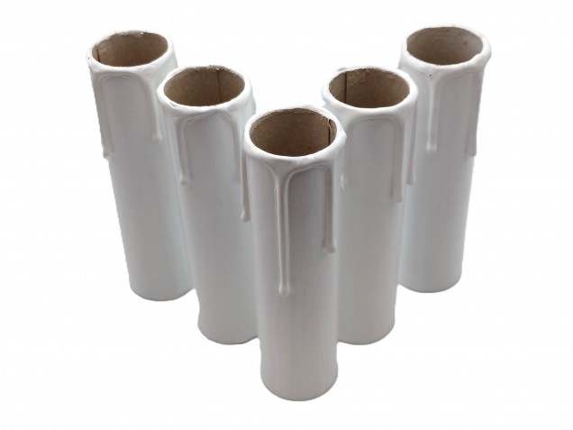 Chandelier Candle covers White Drip Card 100mm x 24mm 