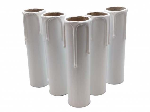 Chandelier Candle covers White Drip Card 100mm x 24mm 