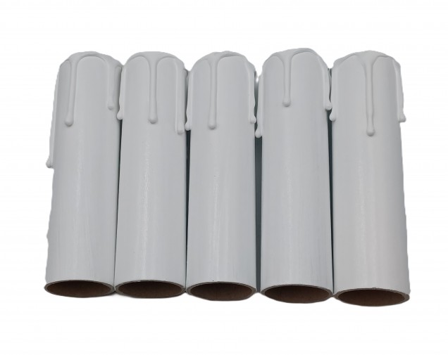 Chandelier Candle covers White Drip Card 100mm x 24mm 