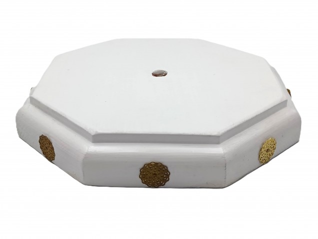 White wooden ceiling pattress octagon in pine