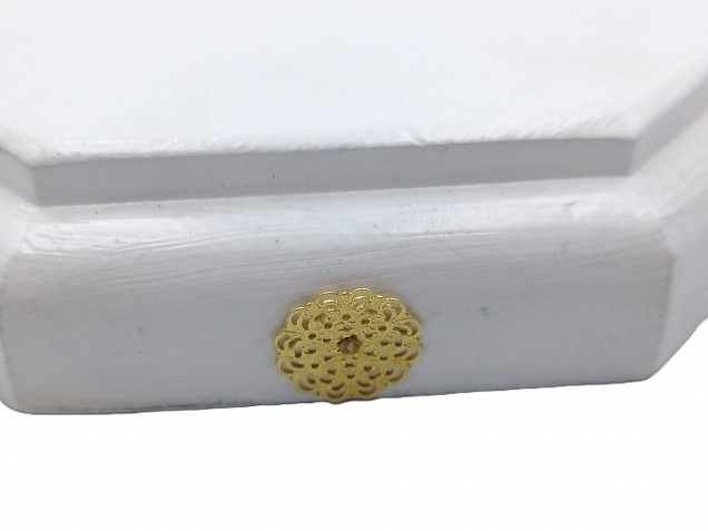 White wooden ceiling pattress octagon in pine