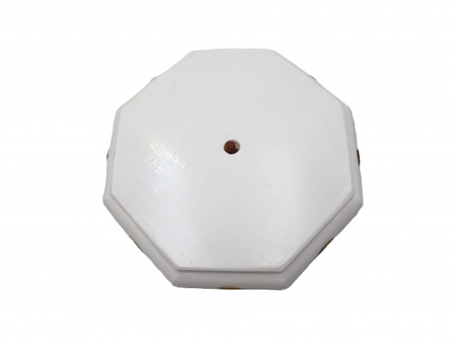 White wooden ceiling pattress octagon in pine