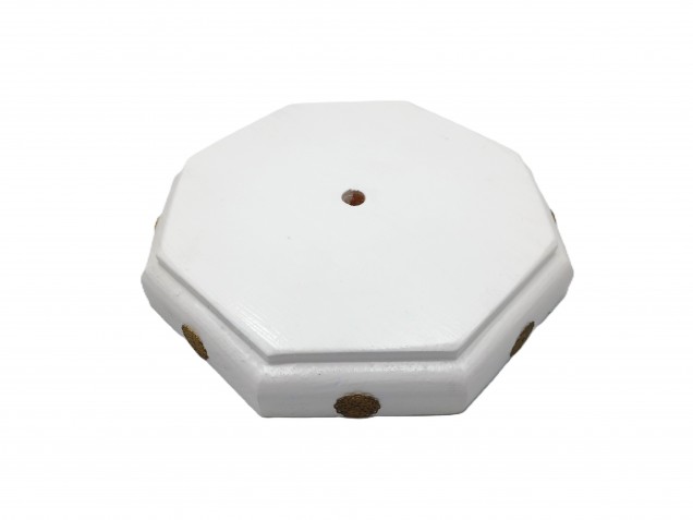 White wooden ceiling pattress octagon in pine