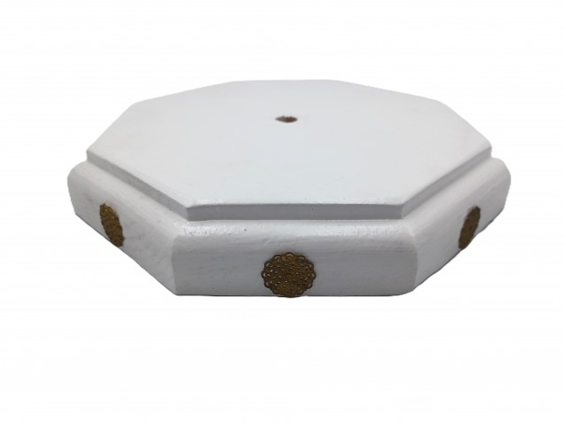 White wooden ceiling pattress octagon in pine