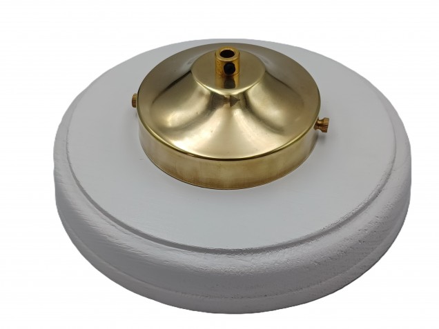 White round wooden ceiling pattress in pine 210mm