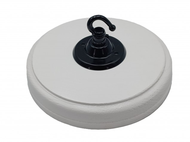 White round wooden ceiling pattress in pine 210mm