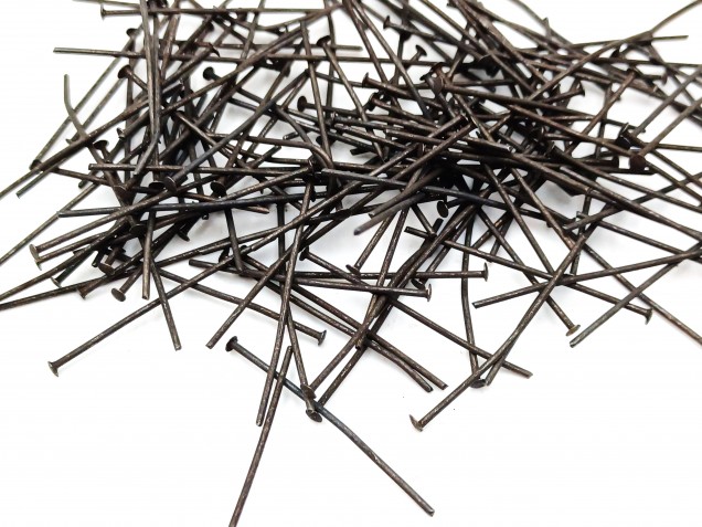 Chandelier Connecting Pins Antique dark bronze 40mm X 0.8mm 2mm Head Pack 100