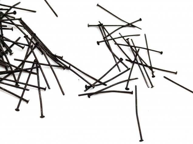 Chandelier Connecting Pins Antique dark bronze 40mm X 0.8mm 2mm Head Pack 100