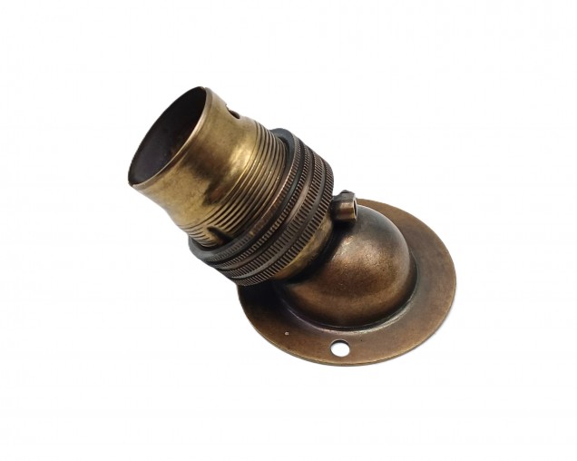 Angle batten lamp holder BC B22 3 part earthed 4 finishes