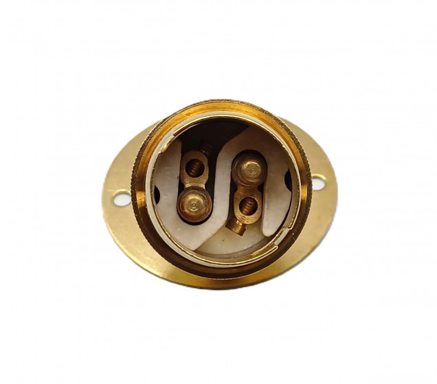 Angle batten lamp holder BC B22 3 part earthed 4 finishes