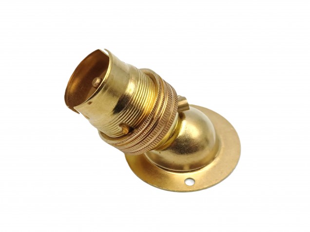 Angle batten lamp holder BC B22 3 part earthed 4 finishes