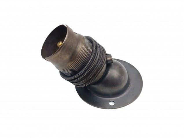 Angle batten lamp holder BC B22 3 part earthed 4 finishes