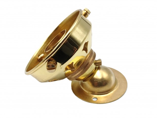 Angle batten lamp holder BC B22 with choice of lamp shade holder