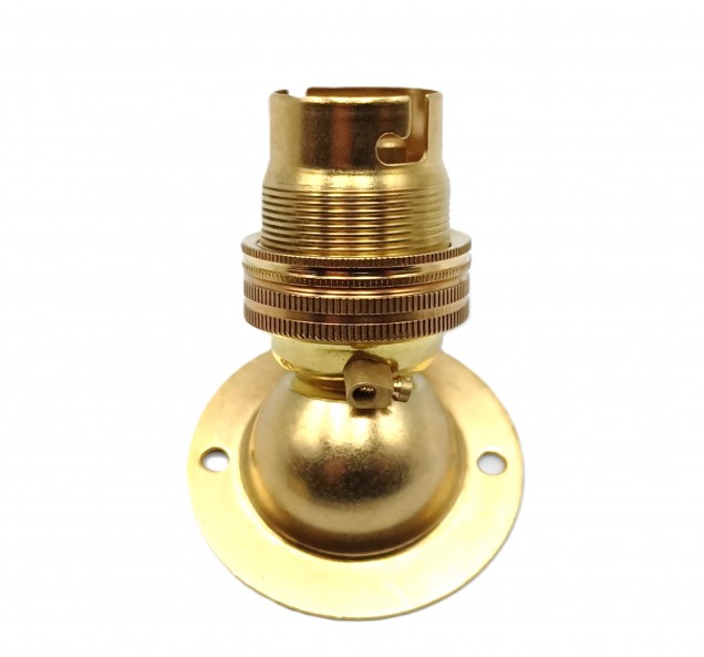 Angle batten lamp holder BC B22 with choice of lamp shade holder