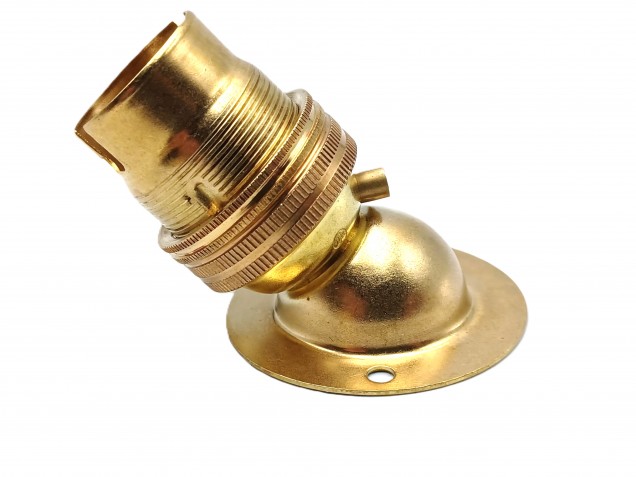 Angle batten lamp holder BC B22 with choice of lamp shade holder